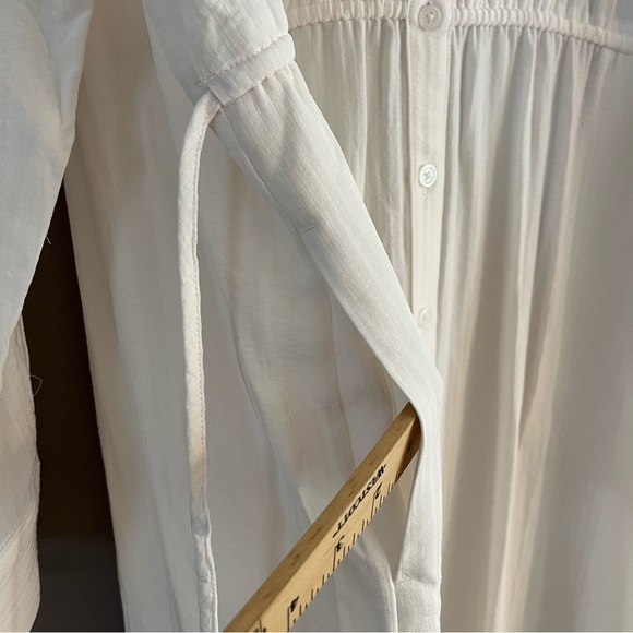 Everlane Long Sleeve Shirt Midi Dress Button Down Drawcord Pockets Lagenlook XL - Picture 12 of 16